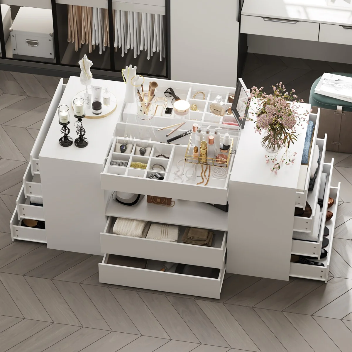 Contemporary Storage Island for Walk-In Closets and Dressing Areas - 62