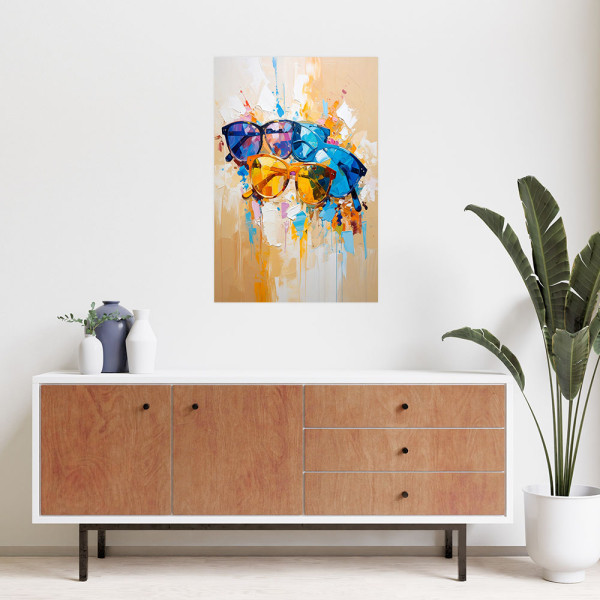 Plakat samoprzylepny do salonu Feeby Okulary przeciwsłoneczne 20x30