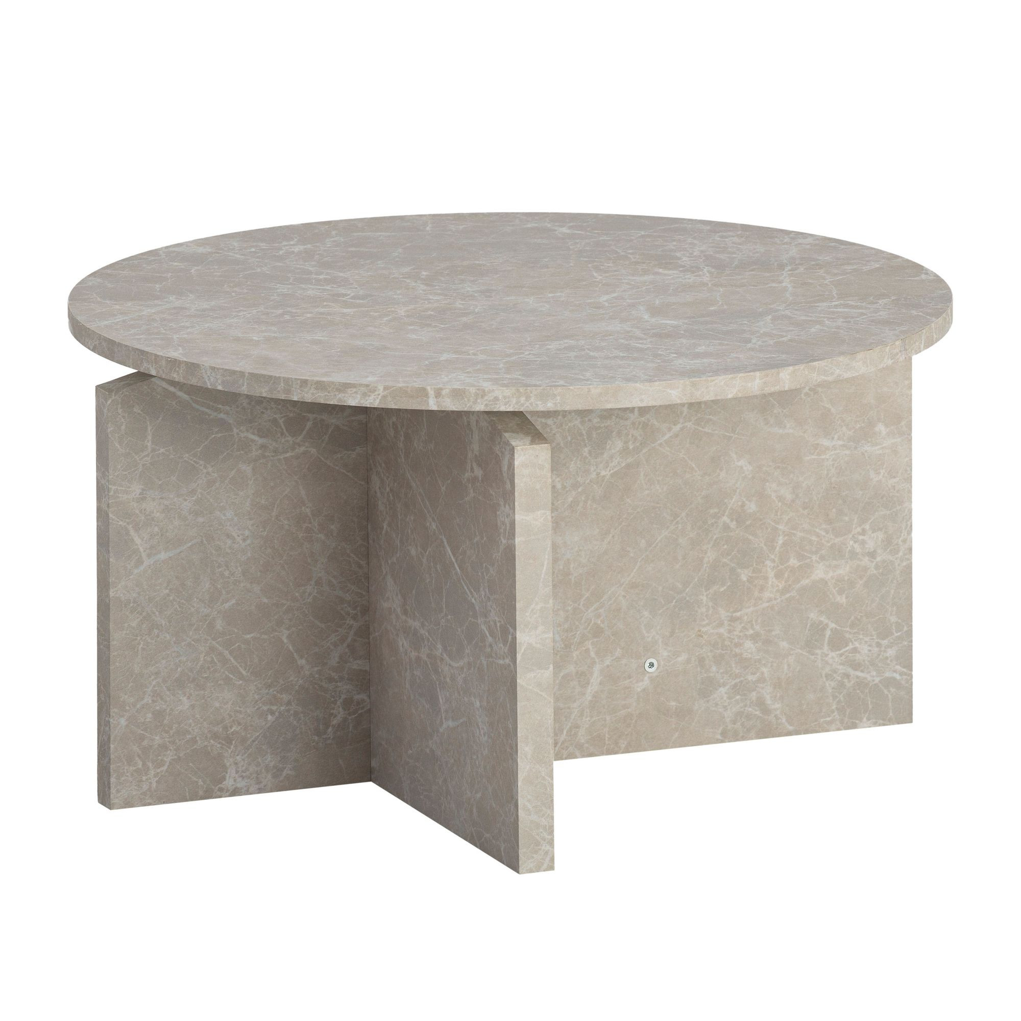 Stolik Kawowy Okrągły 60x60x33 cm Nowoczesny Niski MDF do Salonu