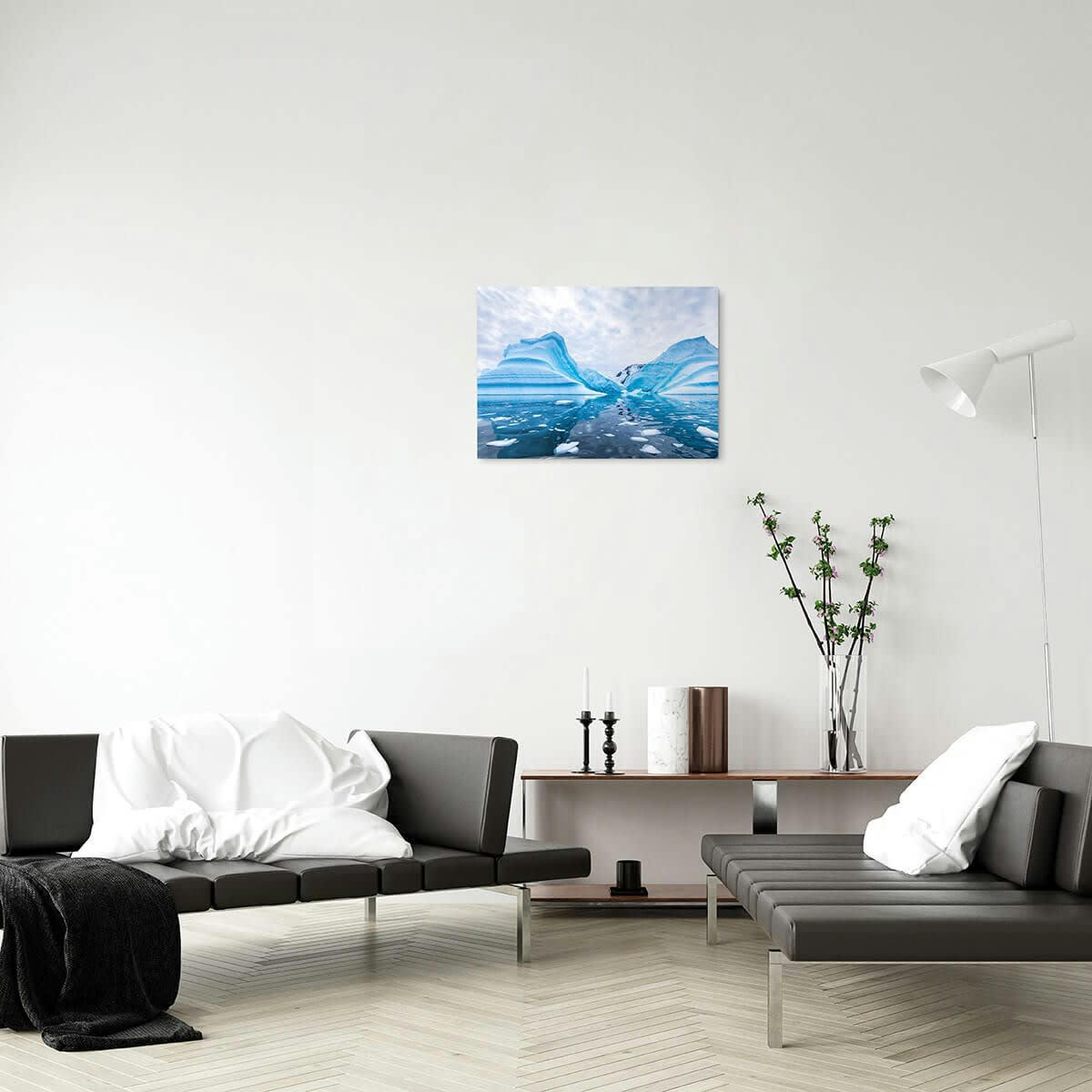 GRANDS ESPACES - Tableau sur toile paysage blanc 30x45 cm