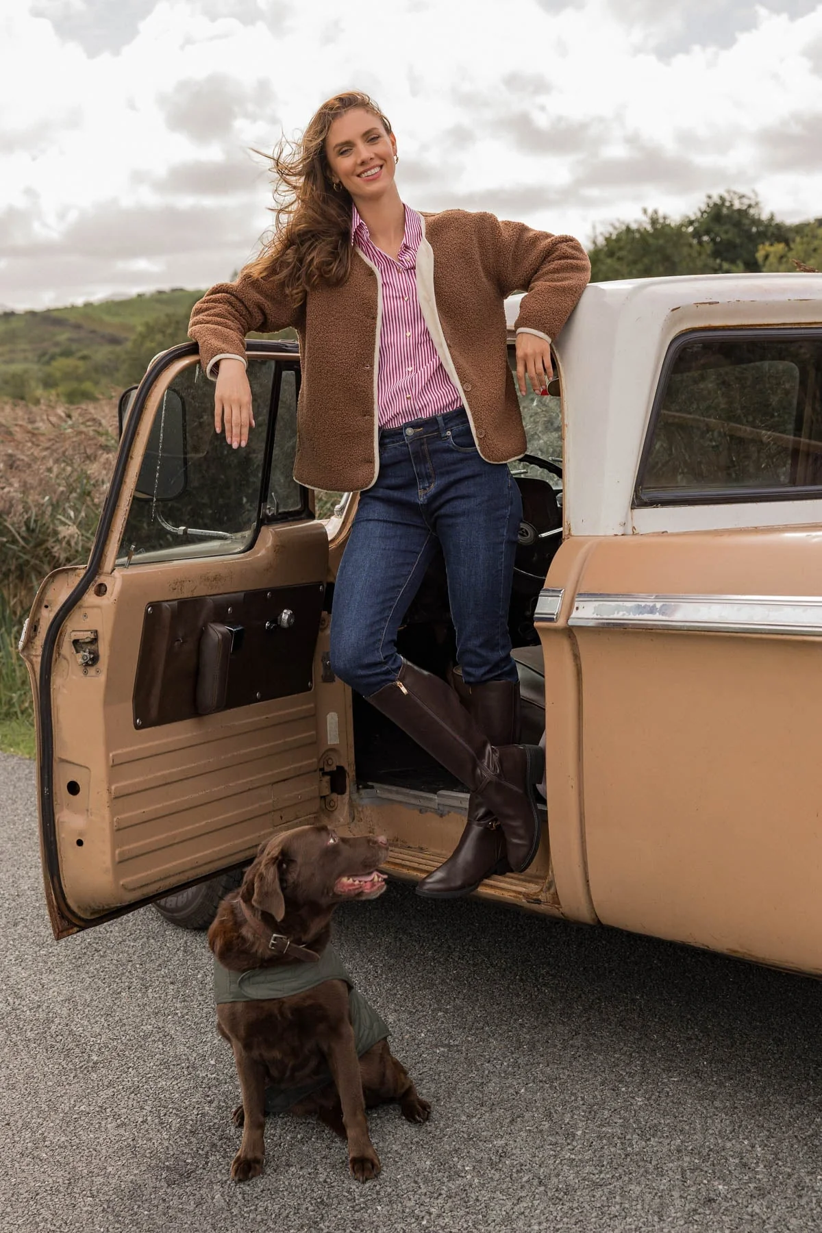 Tan Brown Teddy Bonded Jacket