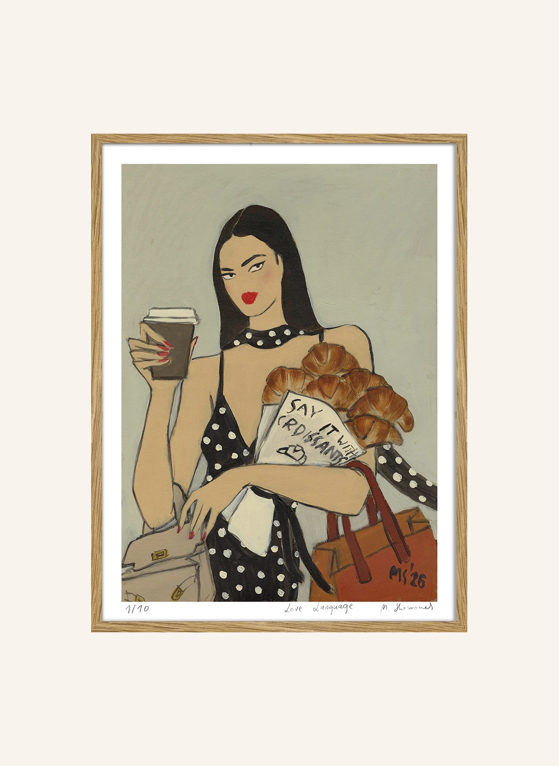 MARTAS ILLUSTRATION Limitiertes Kunstwerk LOVE LANGUAGE mit Rahmen