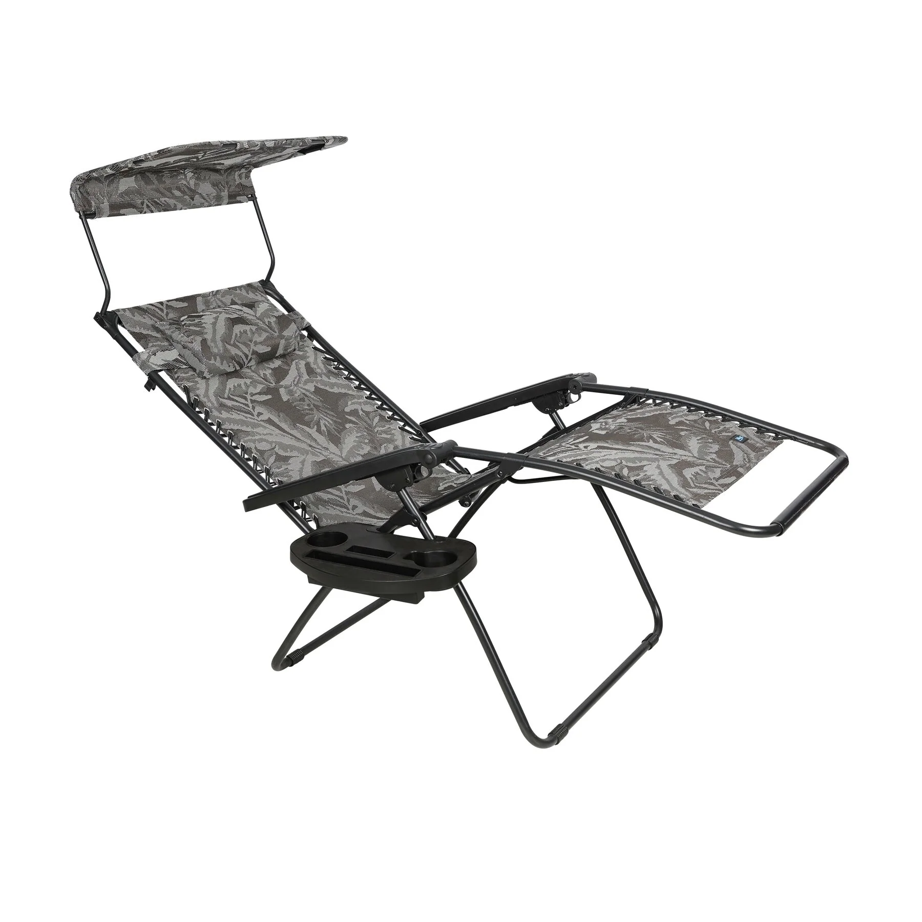 Bliss Hammocks 30 Wide XL Zero Gravity Chair w/ Adjustable Canopy Sun-Shade, Drink Tray, & Adjustable Pillow | Foldable,