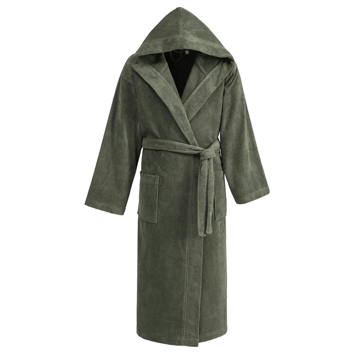 CONSTANT - Peignoir à capuche velours  eucalyptus M