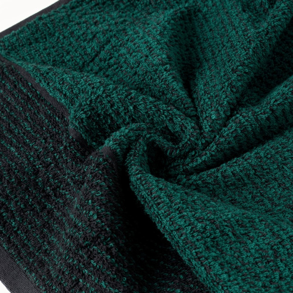 Ręcznik Leon 70x140 czarny ze wzorem w paski frotte 500g/m2