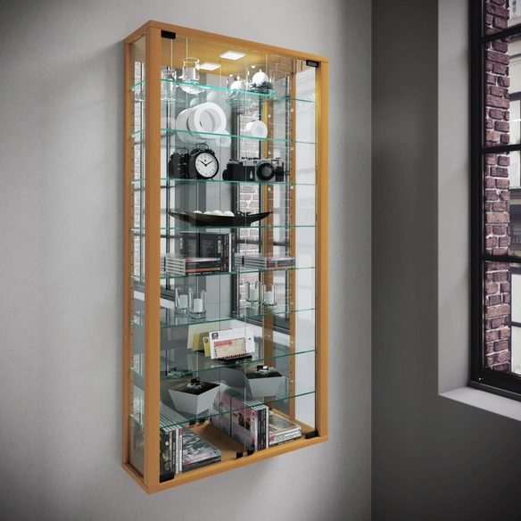 Vitrine »Vitrosa«, mit LED-Beleuchtung, BxH: 59 x 114,8 cm, Holzwerkstoff/Glas