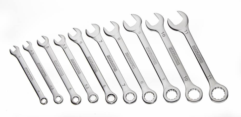 MAXIMUM Ignition Wrench Set, SAE/Metric, Nickel-Chrome Plating, 10-pc