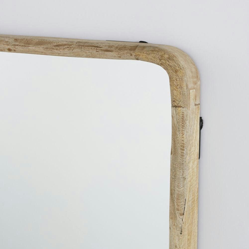 MASSAINI - Miroir carré en bois de manguier marron 120x120