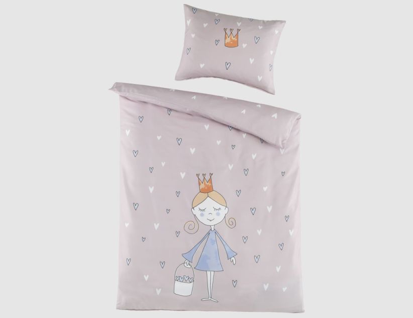 Bettwäsche Kinder Prinzessin Rosa 100x135cm