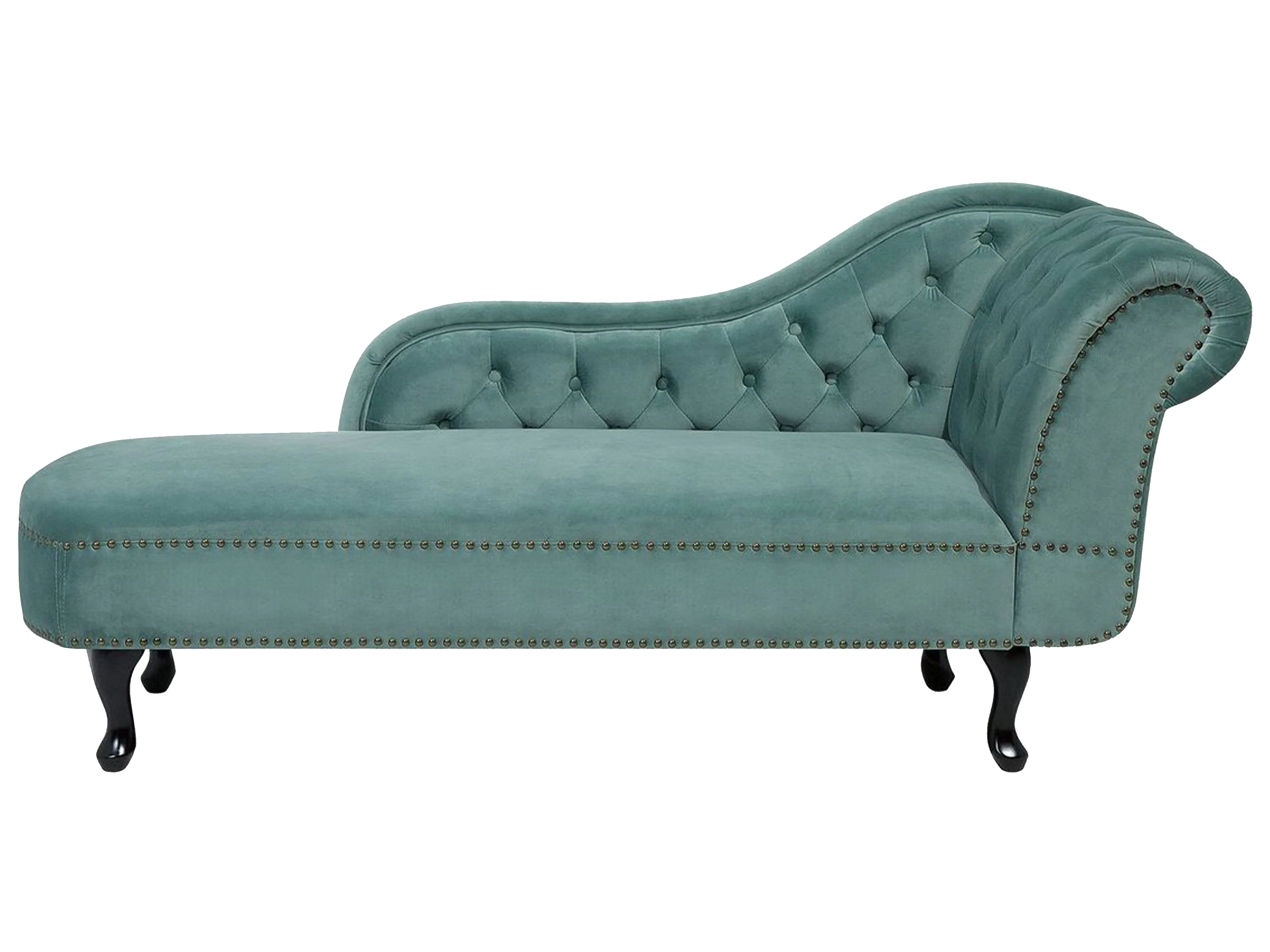 Left-Hand Chaise Longue NIMES Velvet Mint Green
