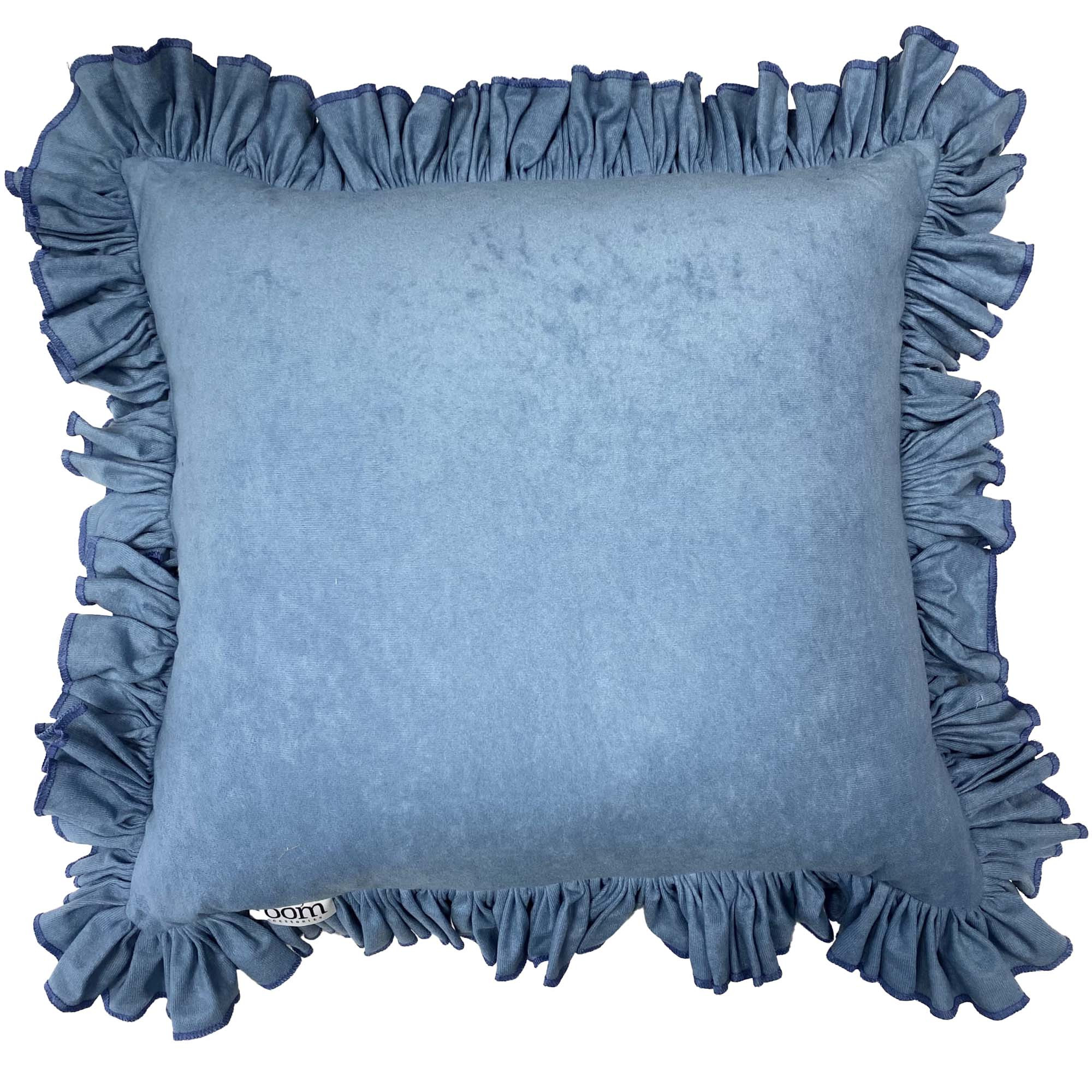 Poduszka Dekoracyjna Welurowa Z Ozdobną Falbanką Denim 50X50