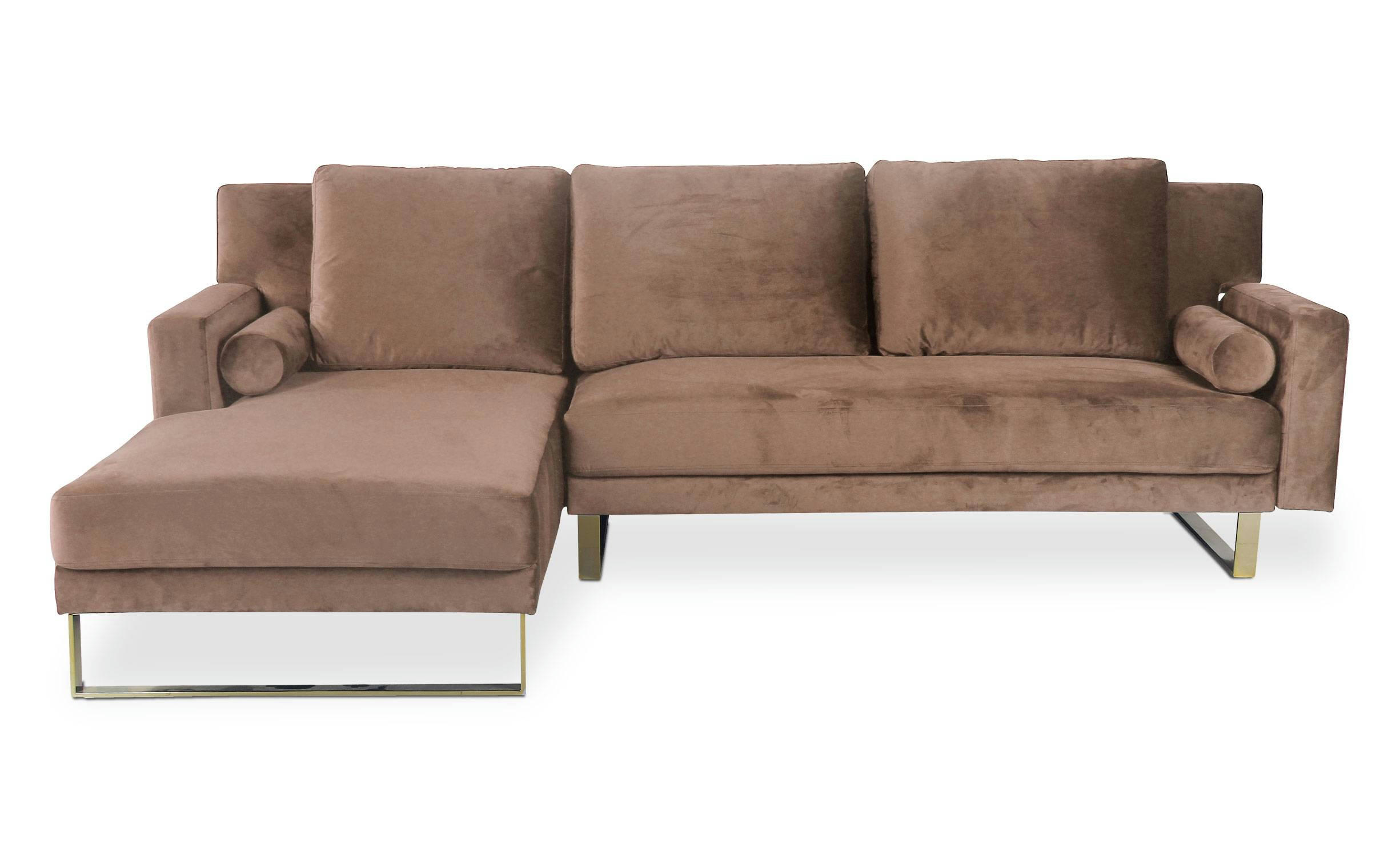 NIRVANA - Canapé d'angle convertible velours taupe