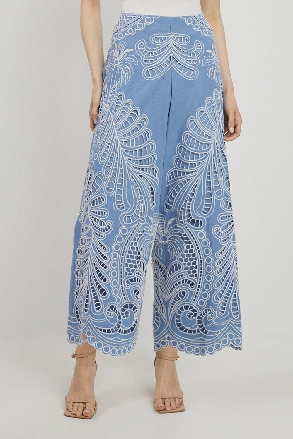 KarenMillen Cutwork Embroidery Woven Trouser