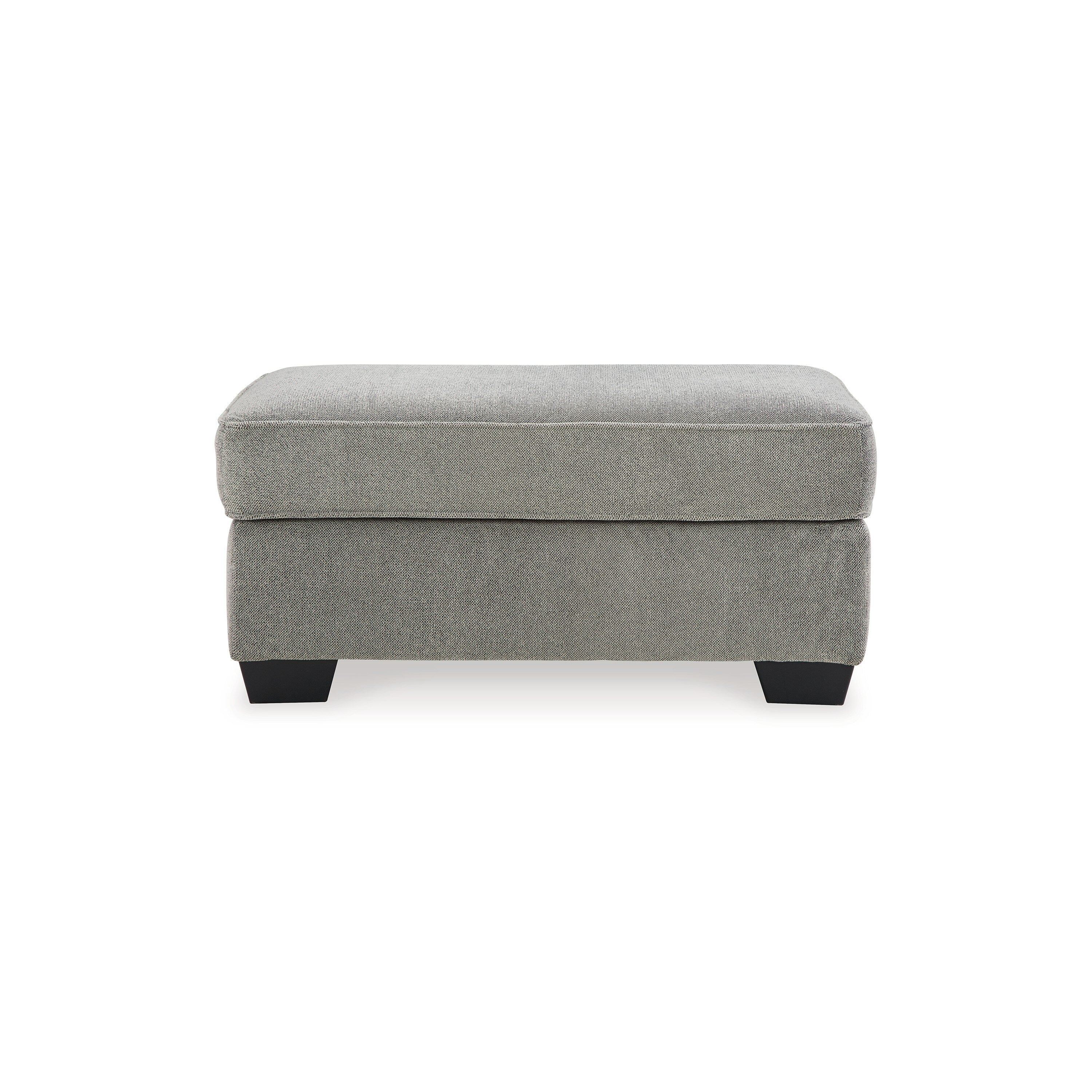 Angel Accent Ottoman, 40 Inch Rectangular, Light Ash Gray Polyester