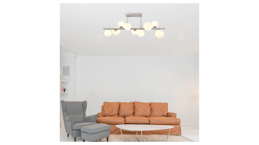 Lampa sufitowa Riha LED 9-punktowa srebrna