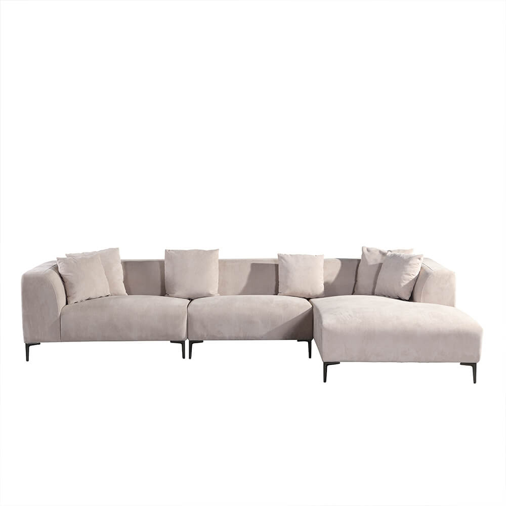 HOME DELUXE Hoekbank met Chaise Longue Rechts - Webstof - Beige