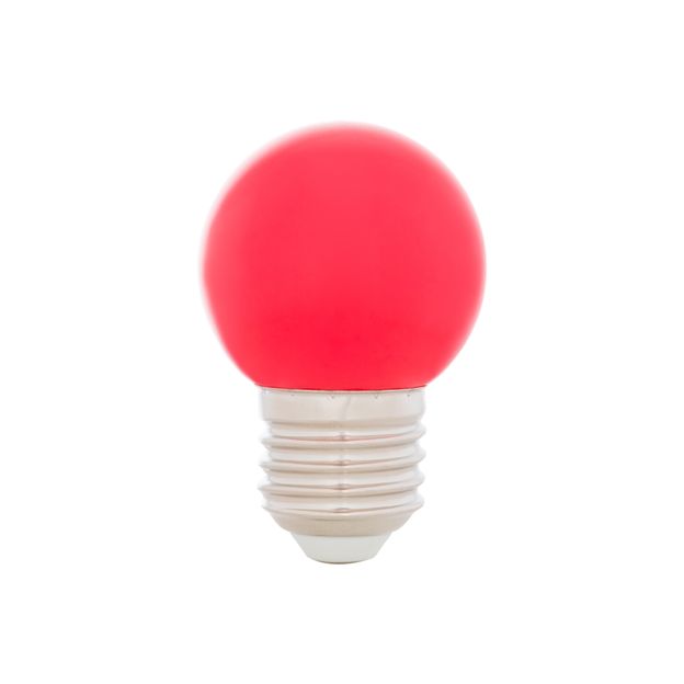 LÂMPADA LED BOLINHA VERMELHA 1W E27 220V TASCHIBRA