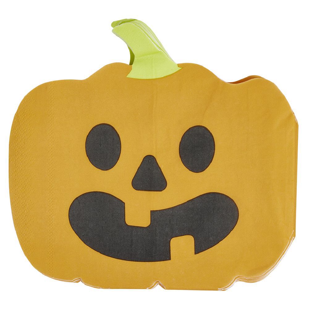 Serviette papier Halloween forme citrouille orange x20