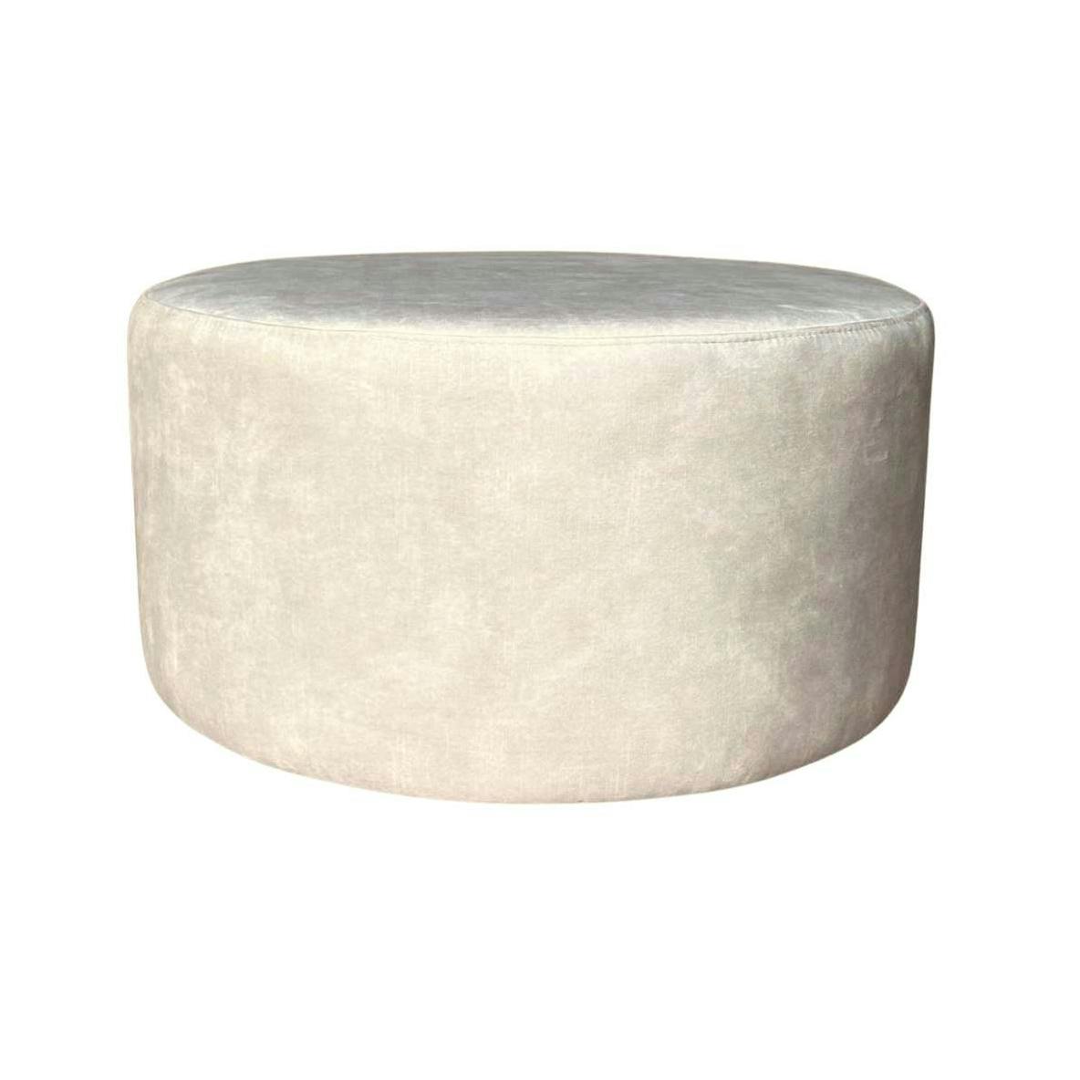 Pouf rond écru tissu doux Ø80 cm RIVOLI
