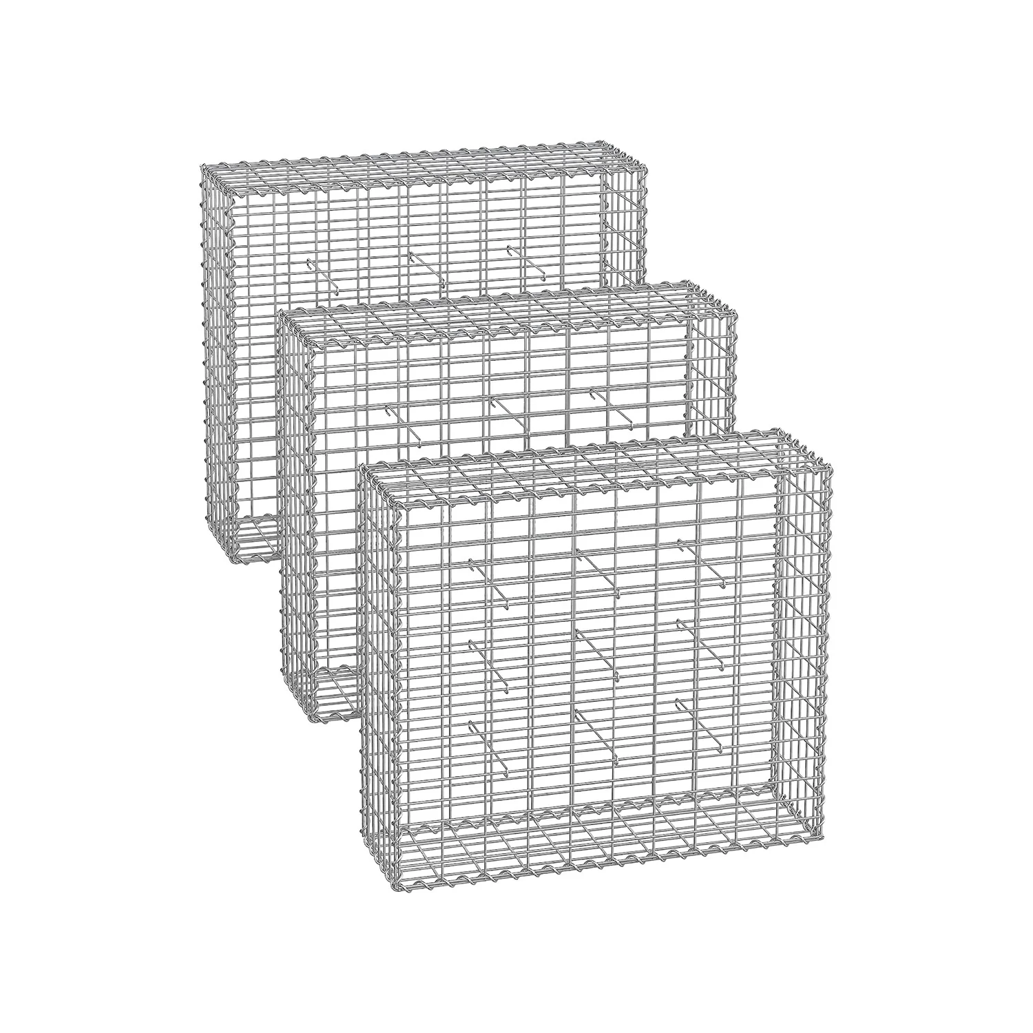 Gabions pour pierre galvanisé (Lot de 3)