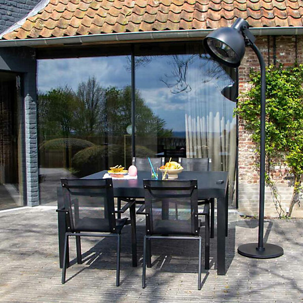 Chauffe terrasse électrique avec télécommande 2000W Noir LUMINA