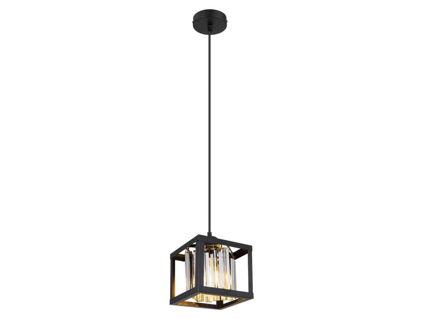Lampa wisząca Mathildemetalowo-szklana czarna