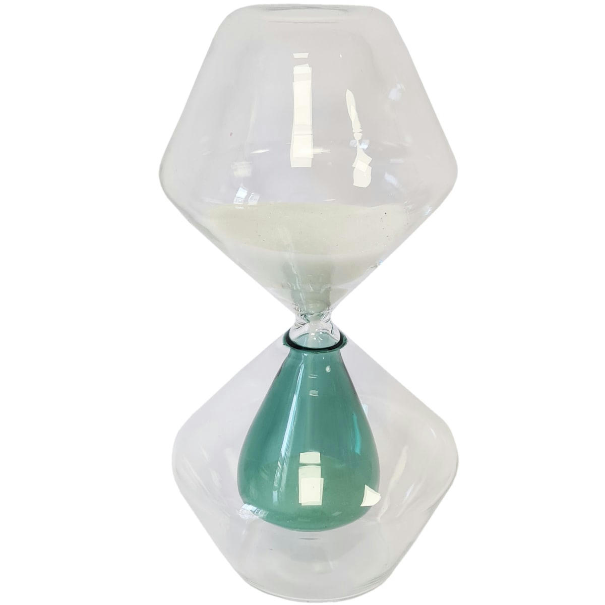 - Sablier de décoration en verre et sable blanc