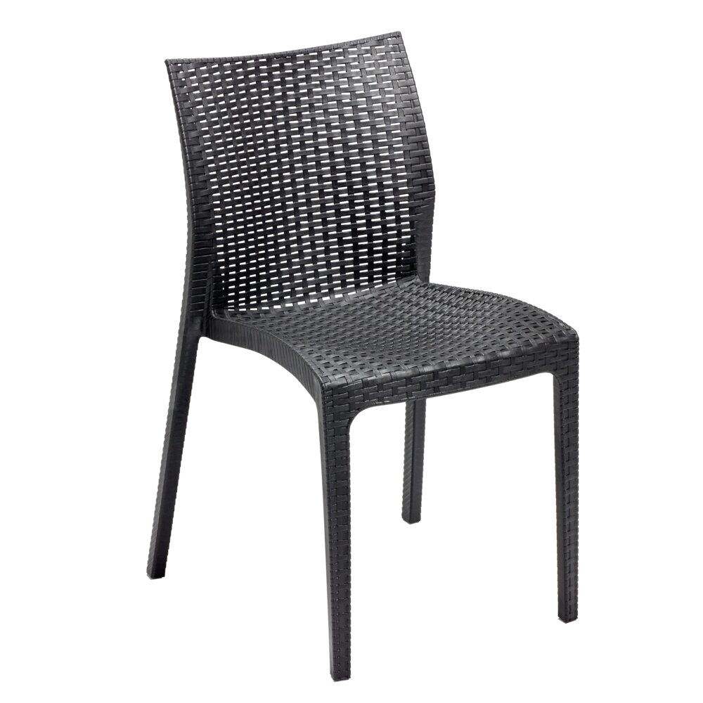 Chaise de jardin basse Sydney plastique gris anthracite 52x48xH81cm