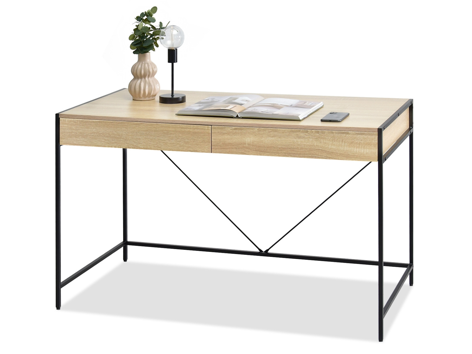Skandynawskie Biurko Unif Sonoma Czarne Home Office