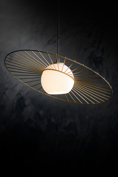 Lampa wisząca czarno-złota-biała Sol 1xE27x15W Sigma Lighting