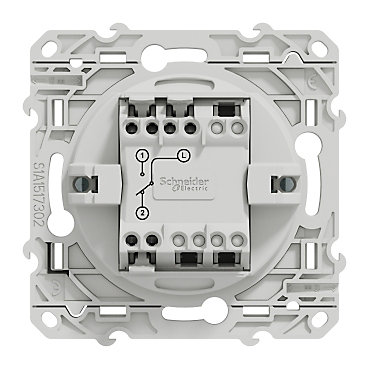 Interrupteur va-et-vient 10A à vis Schneider Electric Odace recyclé blanc