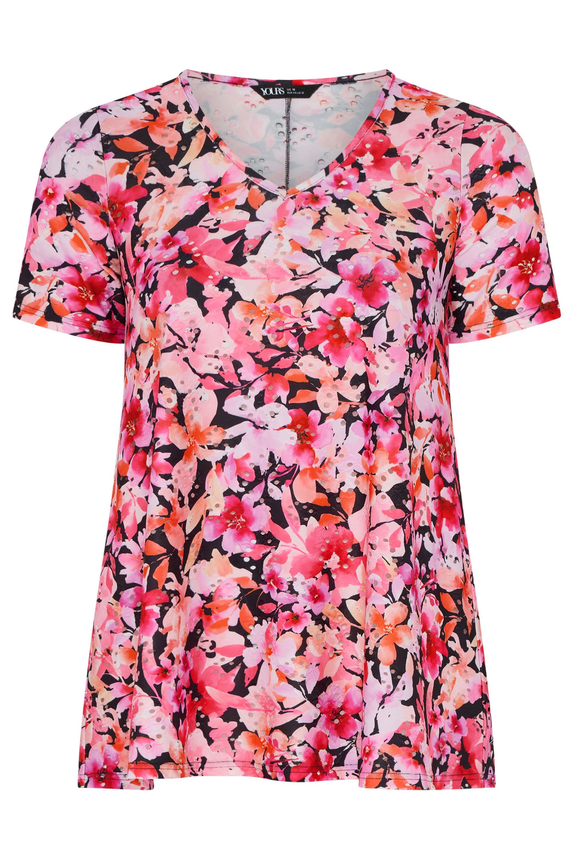 Yours Floral Broderie Anglaise Top