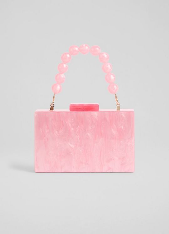 Maeve Pink Acrylic Resin Box Clutch Bag