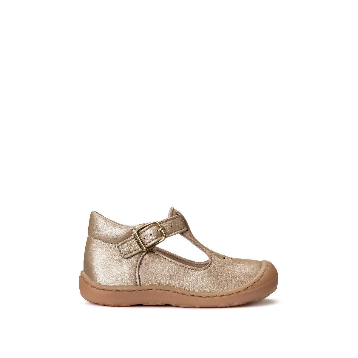 Ballerines dorées en cuir