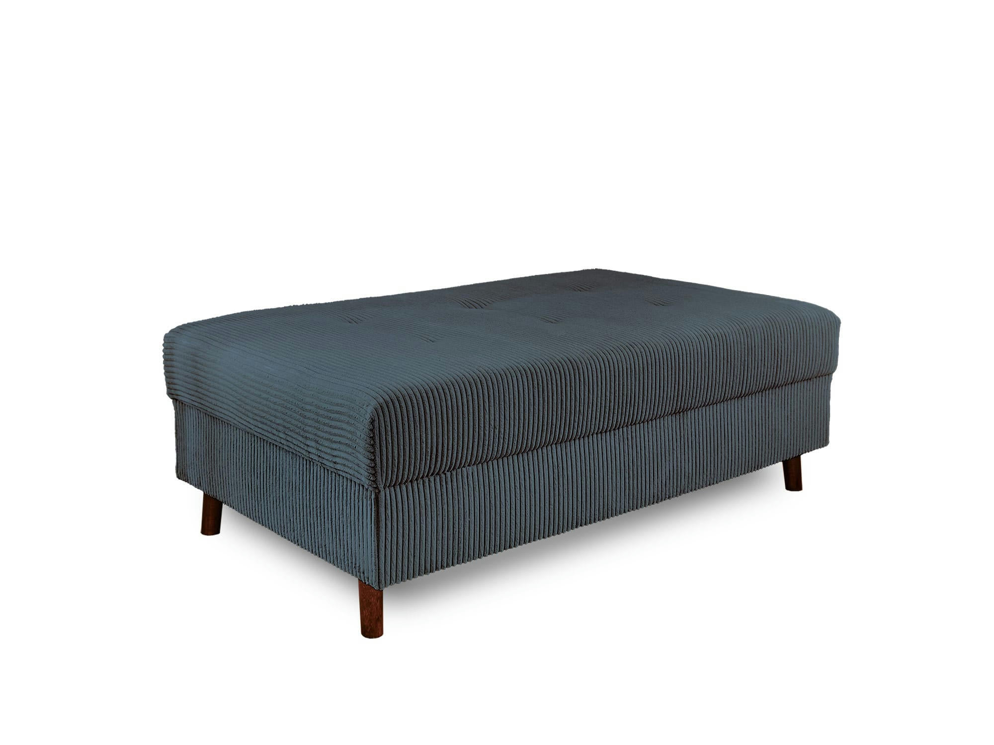 RUNE - Pouf en velours côtelé bleu nuit