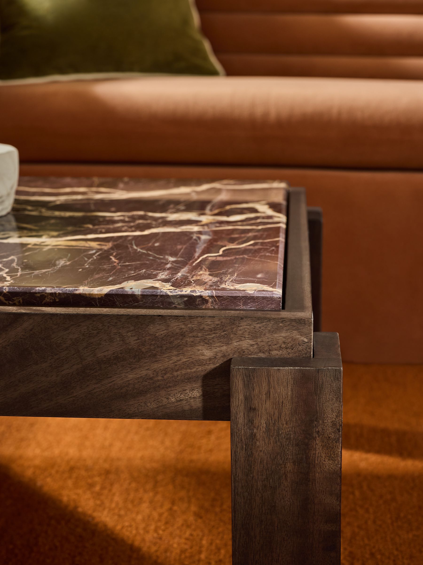 Wynn Coffee Table in Red Cherry Marble