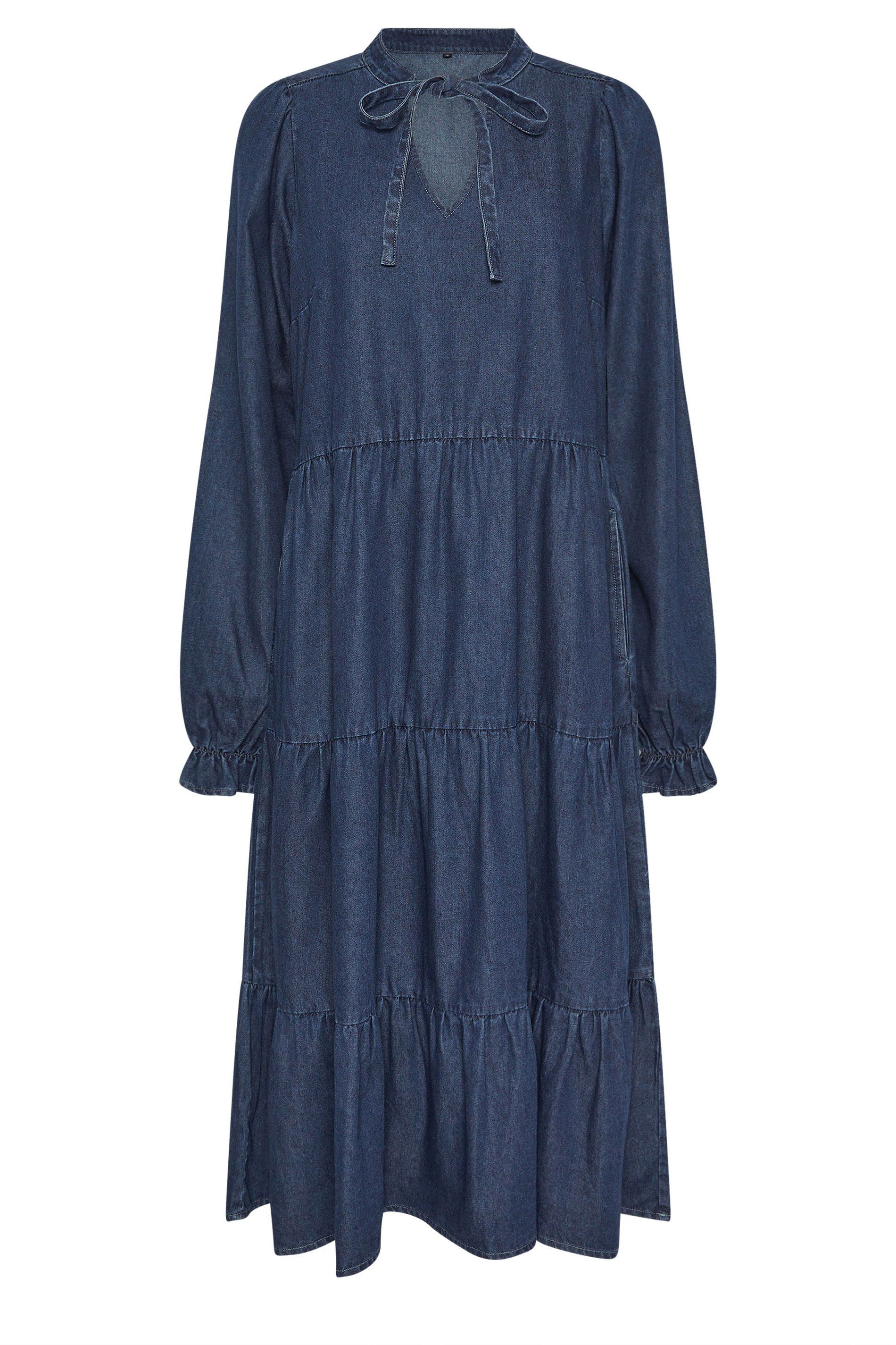 PixieGirl Petite Tie Neck Tiered Dress