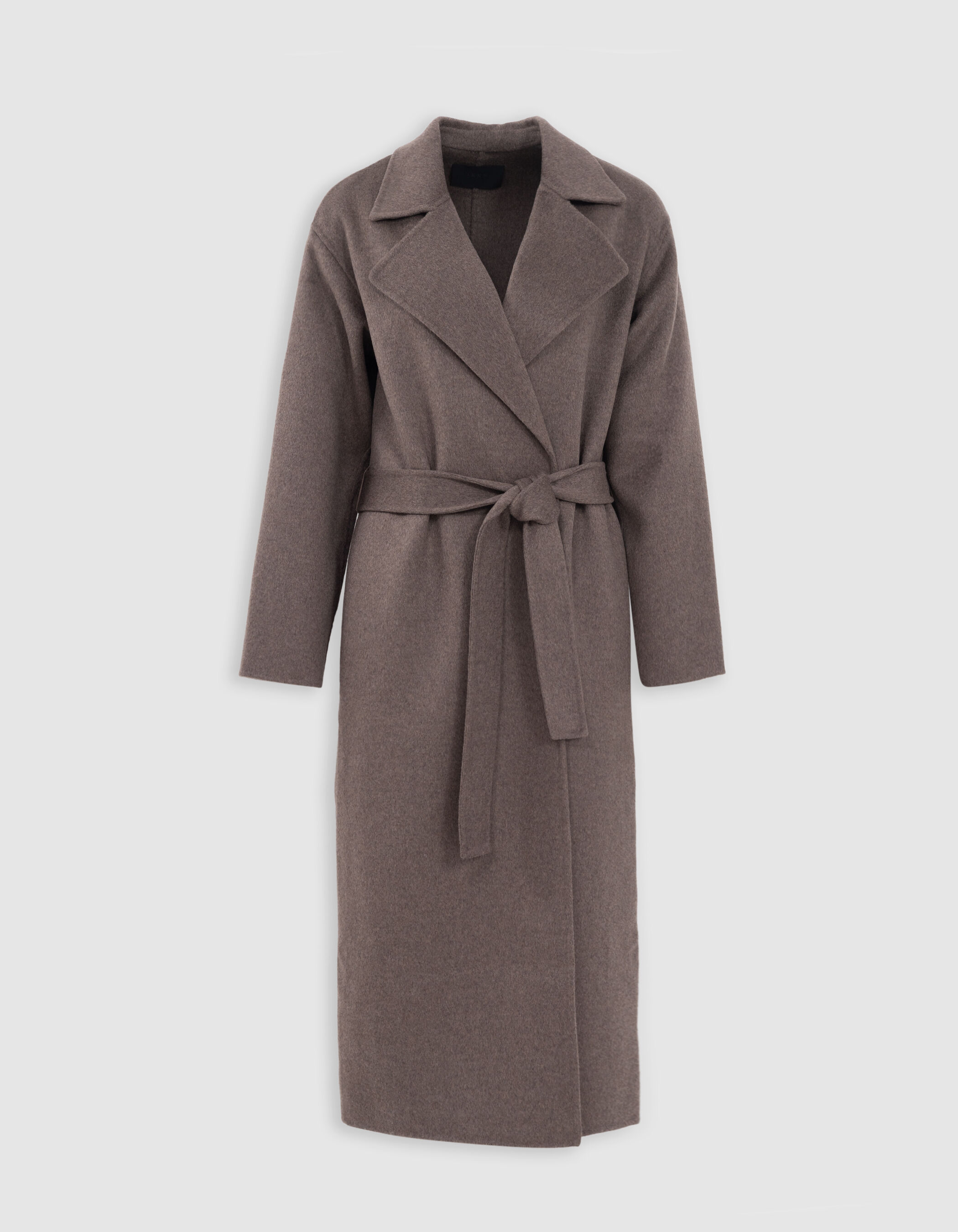Manteau long beige ceinturé Femme