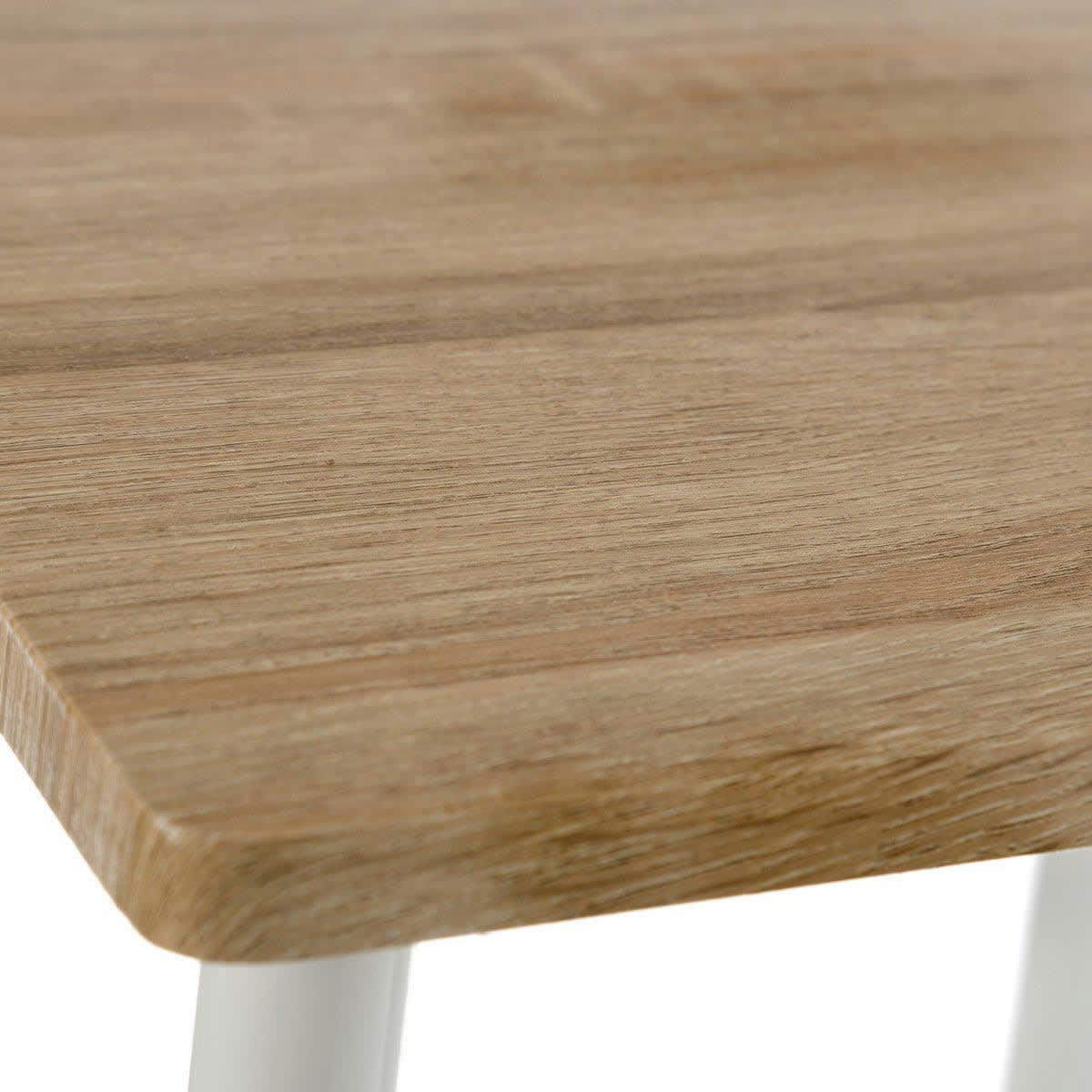 BOIS - Table de chevet ou d'appoint en métal blanc et bois 34x30x59cm