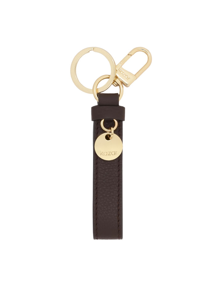 Key ring with brown leather strap
