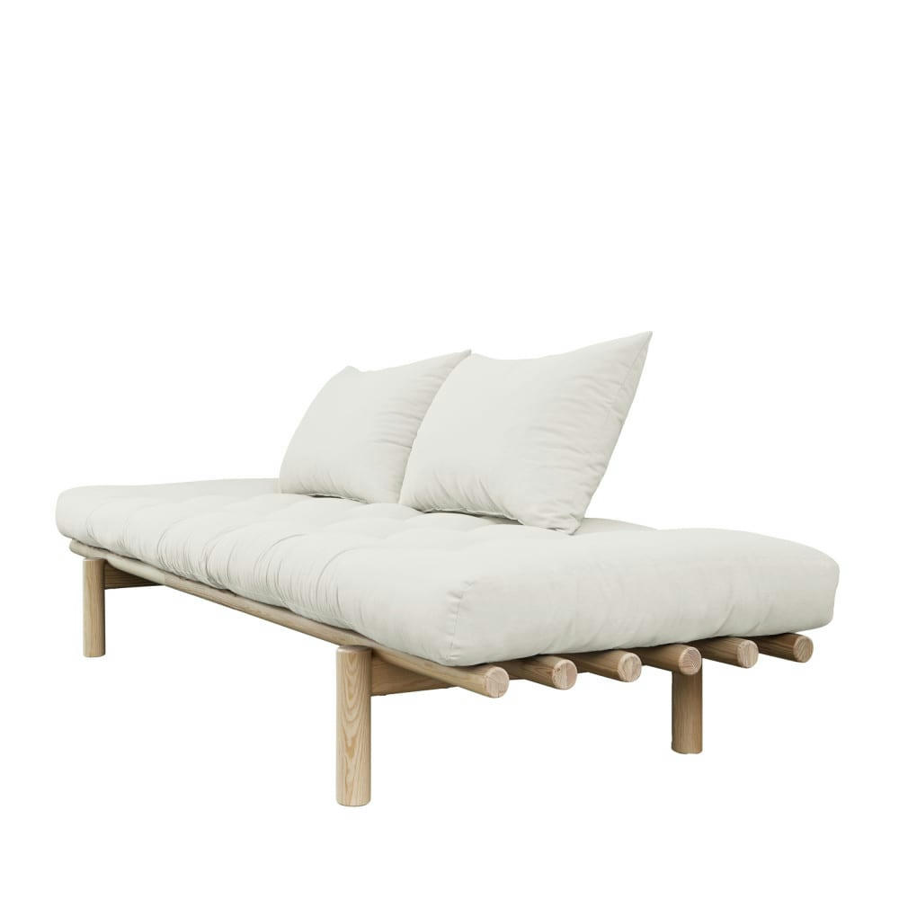 PACE - Daybed en bois naturel et tissu ecru
