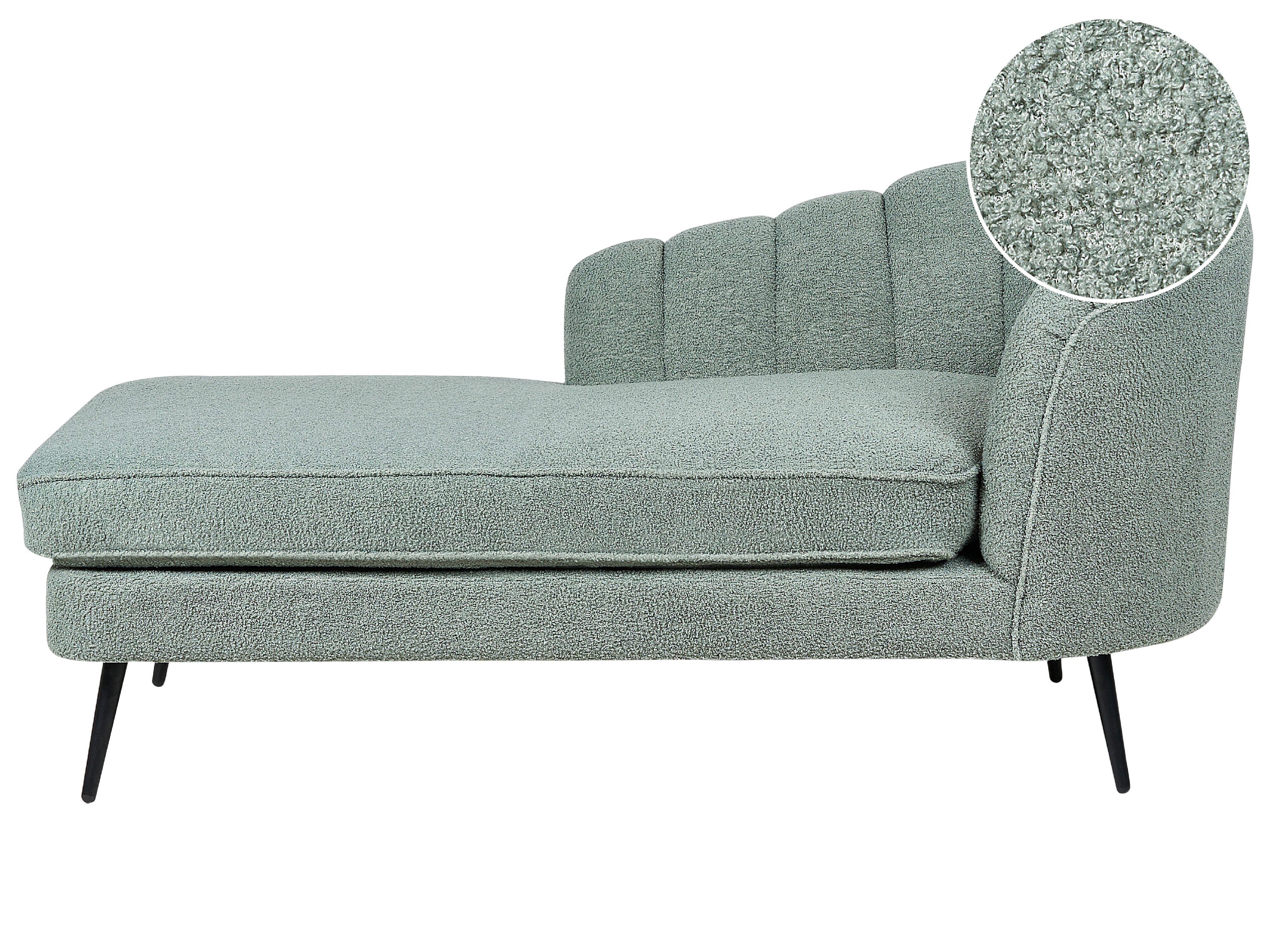 Left-Hand Chaise Longue ALLIER Boucle Green