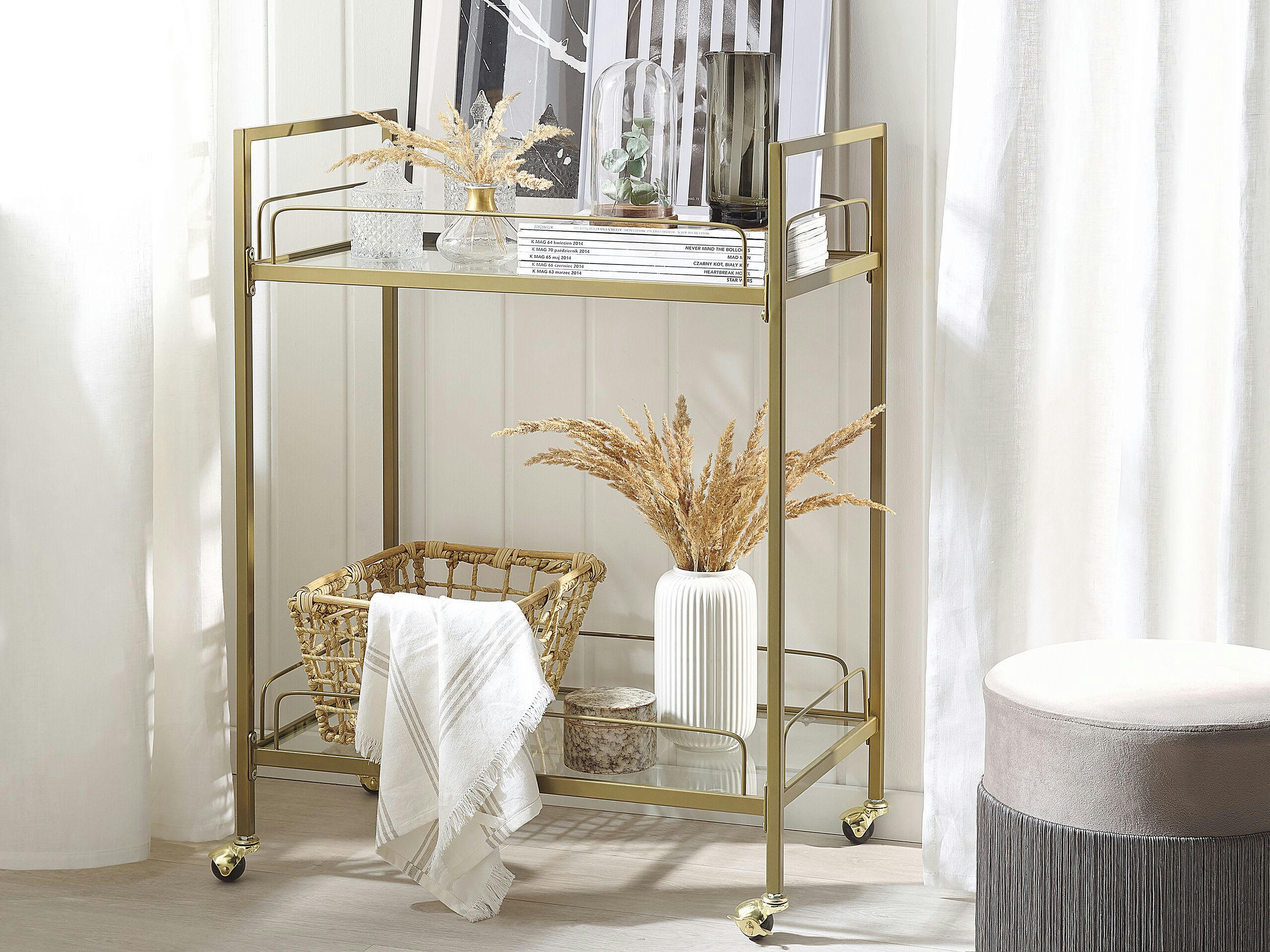 VENETA - Desserte dorée à roulettes