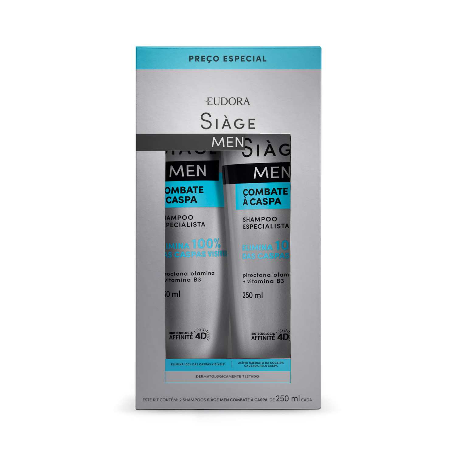 Kit Shampoo Siàge Men Combate à Caspa 250ml cada (2 unidades)