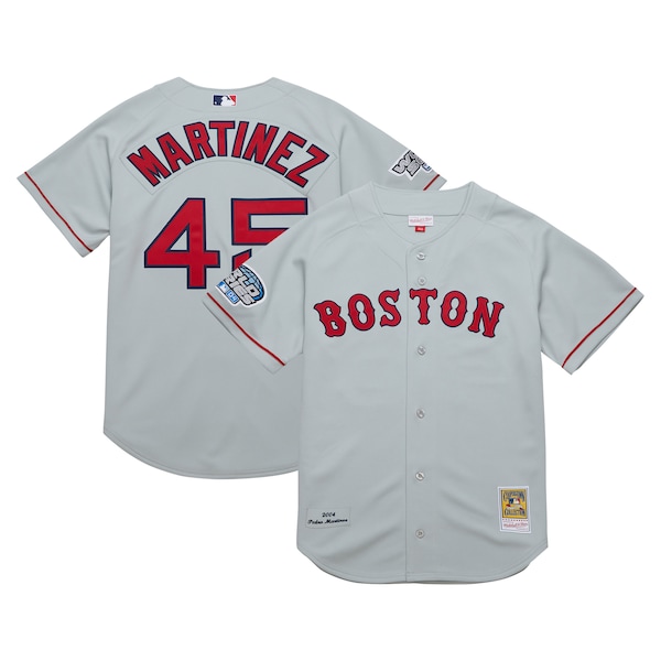 Pedro Martinez Boston Red Sox 2004 Cooperstown Collection Authentic Throwback Jersey - Gray