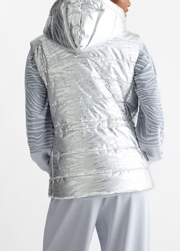 Gilet imbottito effetto laminato