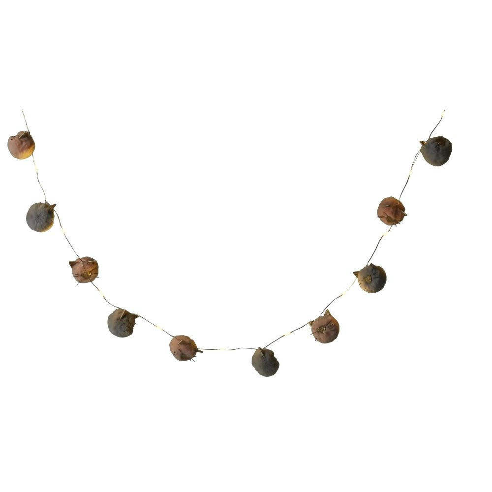 LILA - Guirlande lumineuse 10 LED chats multicolores L133