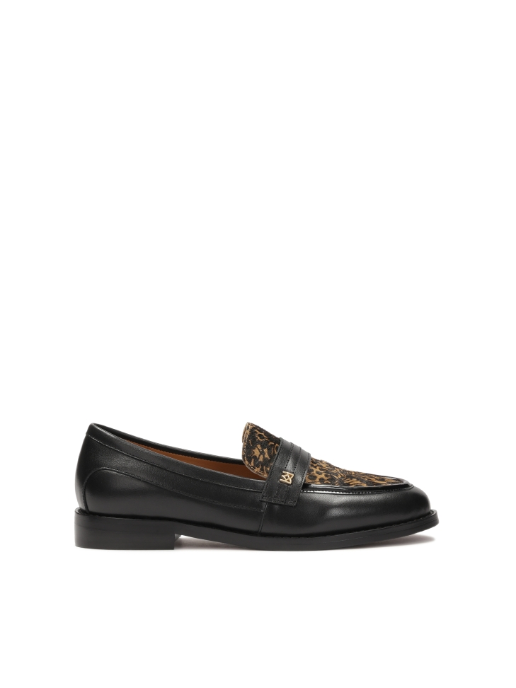 Leather loafers with bristle insert