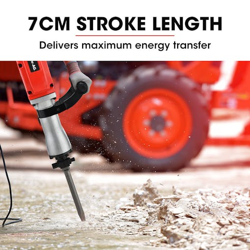 NNEMB 2200W Pro-Grade Electric Demolition Jackhammer-with 3 Bonus Chisels-Carry Case