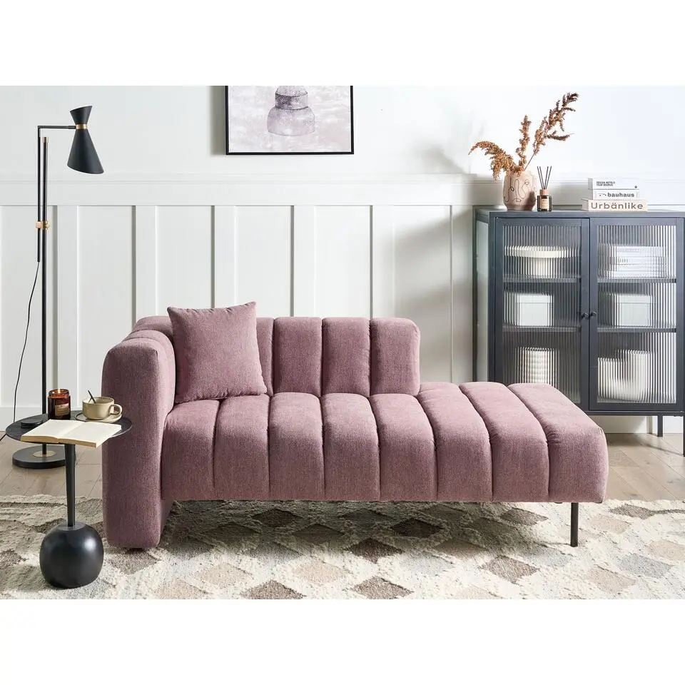 LANNILS - Chaise longue - Roze - Linkszijdig - Polyester